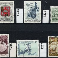 Österreich Mi. Nr. 1230 + 1231 + 1232 + 1233 A + 1235 + 1237 o <