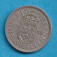Großbritannien 1 Shilling 1955 Wappen von Schottland