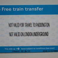 1 Fahrschein aus Großbritannien (London Heathrow) aus dem Jahr 2025