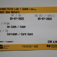 1 Bahn-Fahrschein aus Irland aus dem Jahr 2025