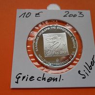 Griechenland 2003 10 Euro PP Silber Europ. Rat * *