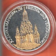 1995 BRD Frauenkirche Dresden 10 DM mit Goldapplikation