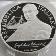 Italien Silber 10 Euro 2009 PP "100 Jahre Nobelpreis für Marconi" RAR !