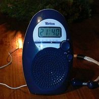 Badradio Tevion BDR-650, Uhrenradio zum Aufhängen, Radiowecker