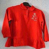 Sweatshirt Pulli Pullover rot Kragen Gr. 116
