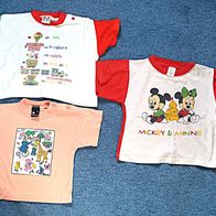 3 T-Shirts Micky + Minnie Maus Giraffe Elefant Gr. 80