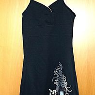 Kleid Spaghettiträger schwarz weiß Blumen Gr. 134
