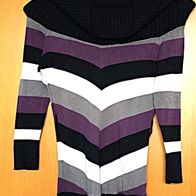 Pulli Pullover Kragenpullover Colloseum gestreift weiß schwarz lila grau Gr. XS 122/1