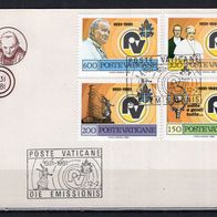 Vatikanstadt 1981 50 Jahre Radio Vatikan MiNr. 779 - 782 FDC gestempelt