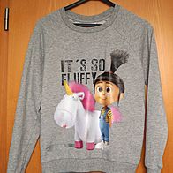 Sweatshirt Pulli Pullover grau Agnes Einhorn Minion Gr. XS