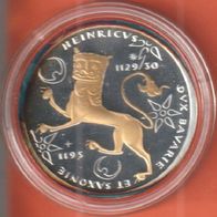 1995 BRD Heinrich der Löwe 10 DM mit Goldapplikation