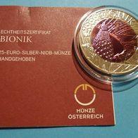 Österreich 2012 25 Euro Niob Silber Bionik