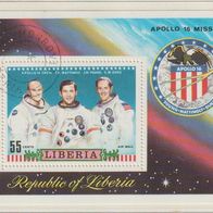 1972 Liberia Apollo 16 Mission Block 61 (841) gestempelt