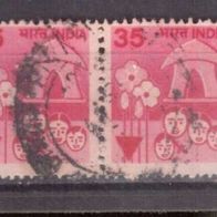 Indien Michel Nr. 819 gestempelt (10,11,14,15) waagrechtes Paar