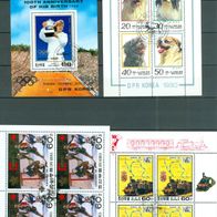 Asien, 15 verschiedene gestempelte Blöcke und Kleinbogen