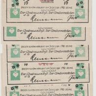 Seeth-Notgeld-2x50-75 und 2x1 Mark bis 30.4.1922, 6 Scheine