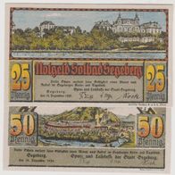 Segeberg-Notgeld-25-50 Pfennig vom 18.12.1920 , 2 Scheine