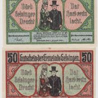 Selsingen-Notgeld-50-50 Pfennig vom 1.8.1920, 2 Scheine