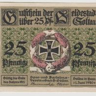 Soltau-Notgeld-25 Pfennig vom 1.6.1920 bis 1921, 1 Schein