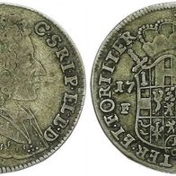 Köln Erzstift 1/6 Taler 1715 FW, "Josef Klemens von Bayern" (1688-1723)