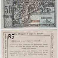 Sondershausen-Notgeld-50 Pfennig vom 1.7.1918, 1 Schein