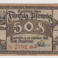 Stadtilm-Notgeld-50 Pfennig vom 1610.1918 , 1 Schein