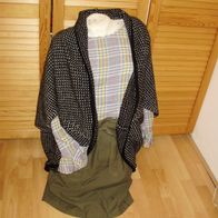 Opus Cardigan Poncho schwarz weiß one size