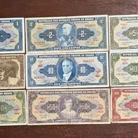 razil Lot 10 Paper Money Banknotes Brazil Old 030547