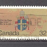 Kanada, 1984, Mi. 925, Besuch v. Papst Joh. Paul II, 1 Briefm., gest.