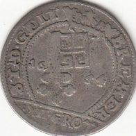 Bremen Stadt Silber, 12 Grote 1654 Stempel Variante, Gekrönter Bremer Schlüssel
