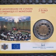 Luxemburg 2 Euro Münze Coincard 2009 Währungsunion