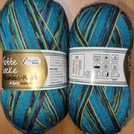 2 x Wolle Sockenwolle 2 Knäule je 100 g Flotte Socke Bambus Merino 4 fach türkis