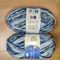 2 x Wolle Sockenwolle 2 Knäule je 100 g Flotte Socke Happy Birthday 4 Fach
