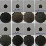 1889-1913, Russian Empire, ½ Kopeck, a set of 10 Russian old coins