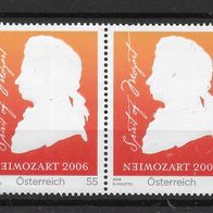 046) Österreich 2006 Mozart Mi. Nr. 2572 waagr. Paar postfrisch