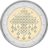 2 Euro Münze Litauen Gedenkmünze Strohgärten 2024 UNC/BU