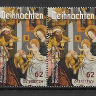 068) Österreich 2014 Weihnachten Mi. Nr. 3174 waagr. Paar gestempelt