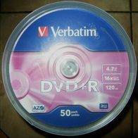 1 Spindel 50 Stück Verbatim DVD + R, 16xSpeed, 4,7 GB Rohlinge neu & OVP