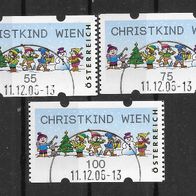 106) Österreich 2006 Automatenmarken Mi. Nr. 8 Christkind Wien 3 Werte gestempelt