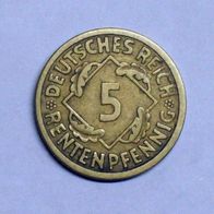 5 Rentenpfennig Deutsches Reich -Kursmünze- 1924 A