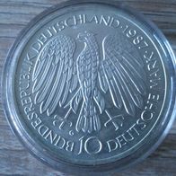 10 DM Römische Verträge 1987 vz s. Bild Ag625 Silber 15,5g