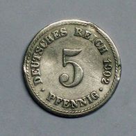5 Pfennig Deutsches Reich -Kursmünze- 1902 A