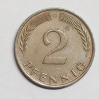 2 Pfennig BRD -Kursmünze- 1965 D