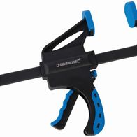 Silverline Profi-Einhandzwinge 450 Mm – Extra Große Schnellspannzwinge Mit Spreizfunktion, Nylonbacken, 90 Mm Tiefe