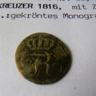 Württemberg 1 Kreuzer 1816 "FRIEDRICH I. (1806-1816)"