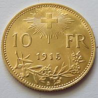 Goldmünze Vreneli 1915 Helvetica 10.-Fr. 3.23 Gramm 900er Gold