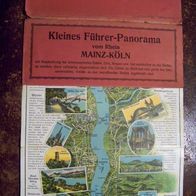 Kleines Führer-Panorama v. Rhein Mainz-Köln Faltkarte ca 1910