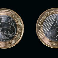 Brazil Coin 1 Real - 60th Anniversary - Central Bank - Bi-Metalic - UC# 306