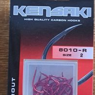 Neu Kensaki 8010-R2 Forelle Haken Trout Größe: 2 Farbe: Rot 60 Forellenhaken