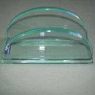 Leonardo Glas Serviettenhalter Klarsicht mit 3 defekten abgeplatzten Stellen Vintage